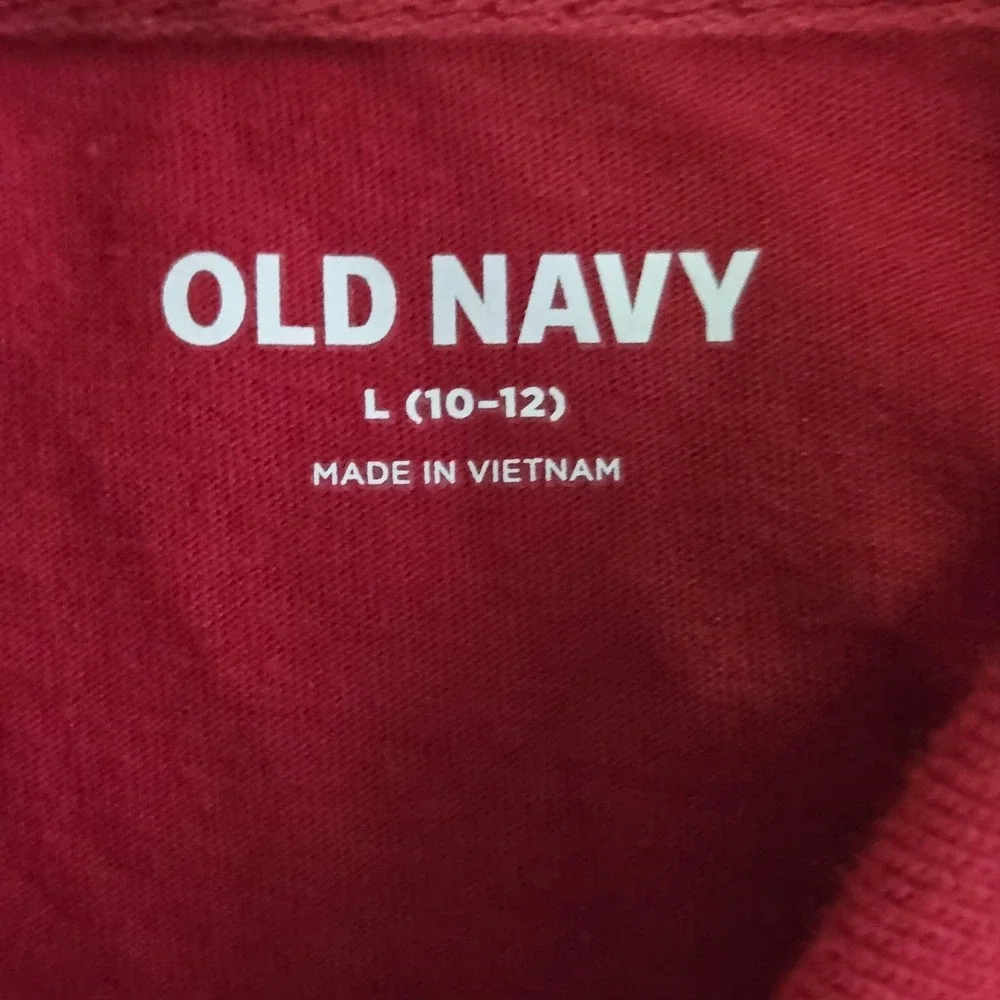 Old Navy Polo Shirt Kids 10-12 Red Tagless Jersey Basic Short Sleeve Top Casual